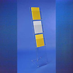 Totem plexiglas 3 bacs pour brochures A4 ou magazines